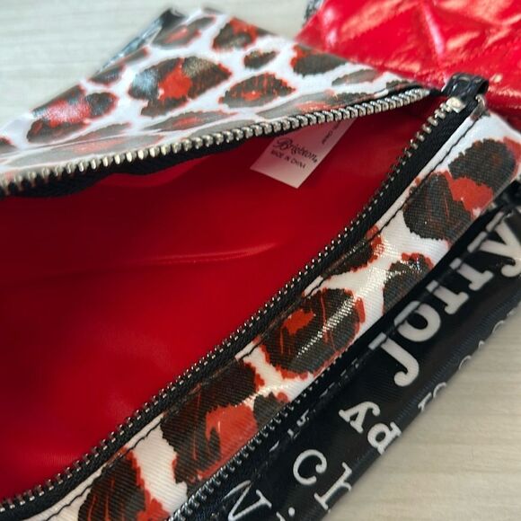 Brighton Red Animal Christmas Print Jingle Triple Pouch Travel Cosmetic Set - Picture 8 of 16